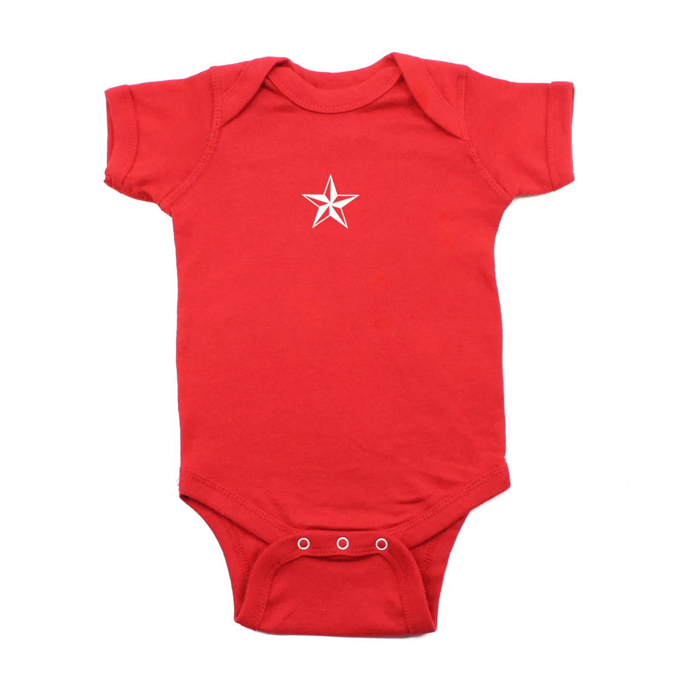 White Rockstar Nautical Star Short Sleeve Baby Infant Bodysuit