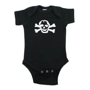 White Scribble Skull Short Sleeve One Piece Cotton Baby Bodysuit