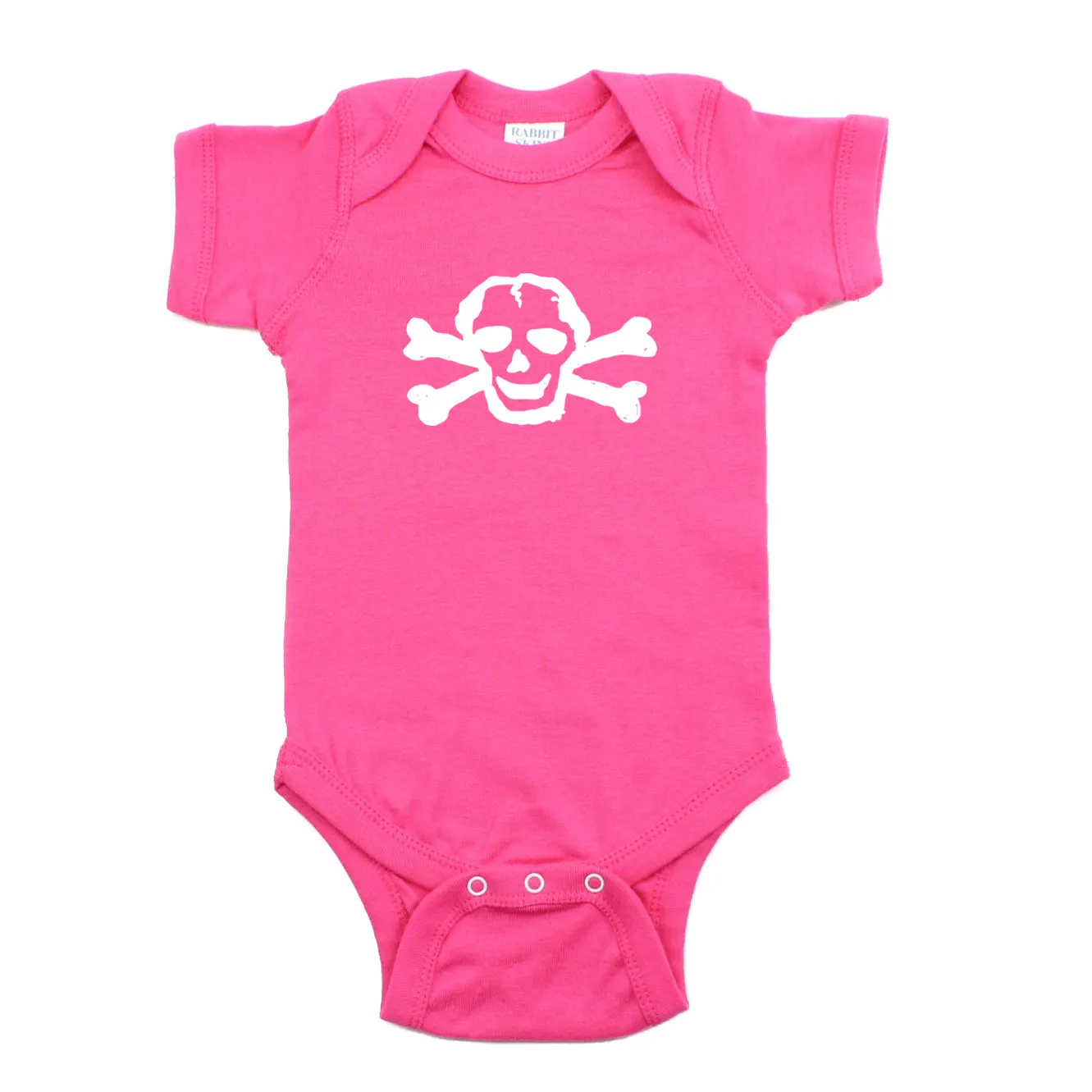 White Scribble Skull Short Sleeve One Piece Cotton Baby Bodysuit