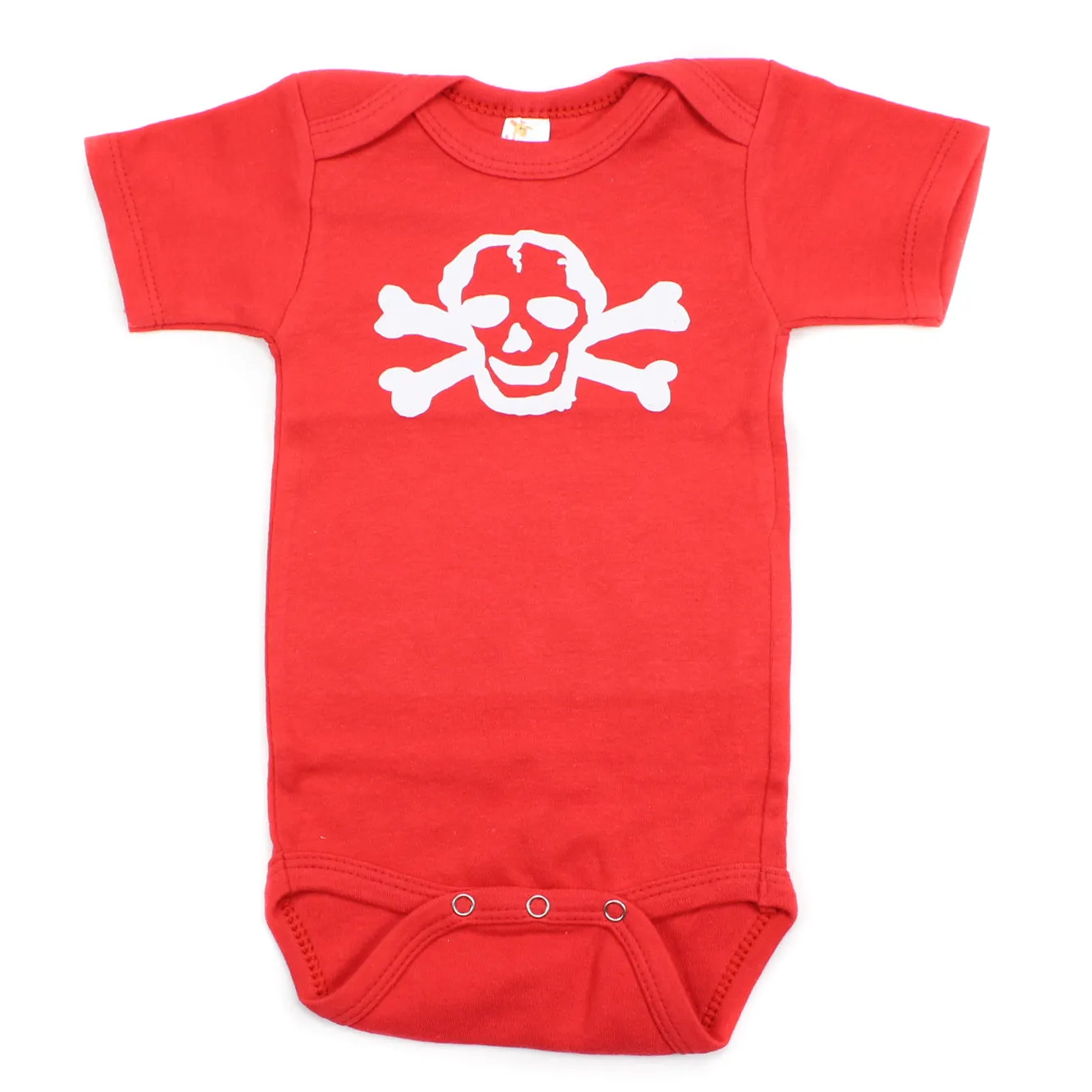 White Scribble Skull Short Sleeve One Piece Cotton Baby Bodysuit
