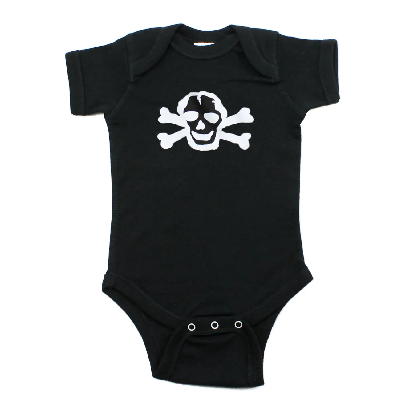 White Scribble Skull Short Sleeve One Piece Cotton Baby Bodysuit