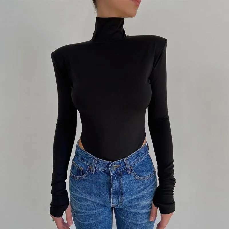 Women Turtleneck Backless Bodycon Bodysuit