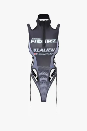 Women's Black Race Car Driver Costume Bodysuit