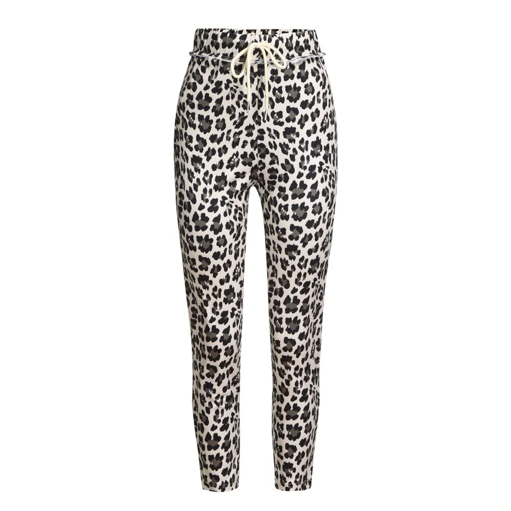 Women's Casual Polyester Leopard Long Pants