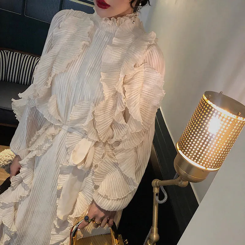 Women's Spring/Summer Long-Sleeve Dress With Ruffles