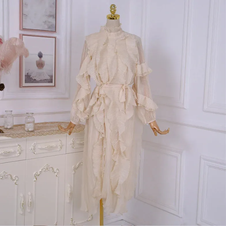 Women's Spring/Summer Long-Sleeve Dress With Ruffles
