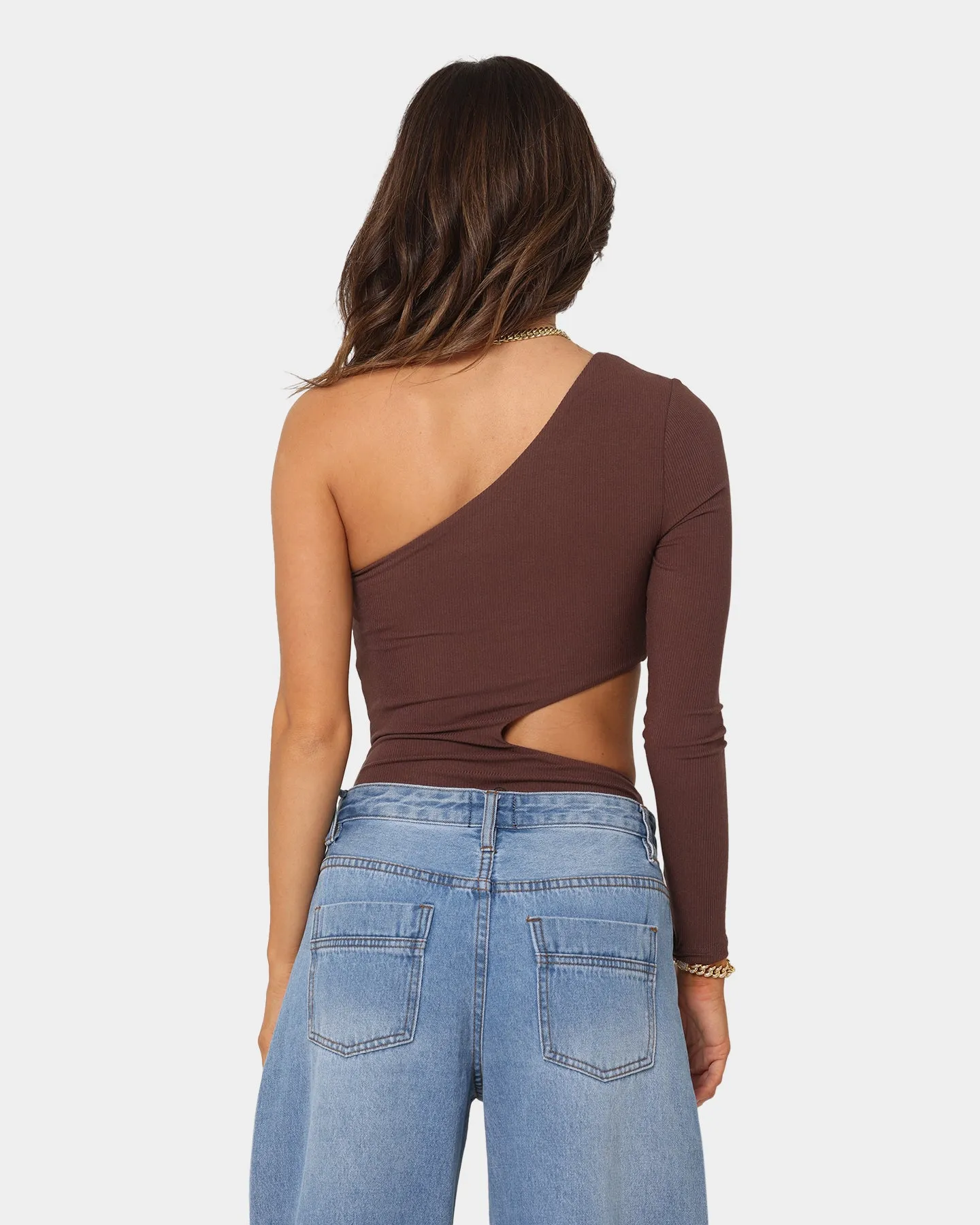 XXIII Women's Fari One Shoulder Bodysuit Brown