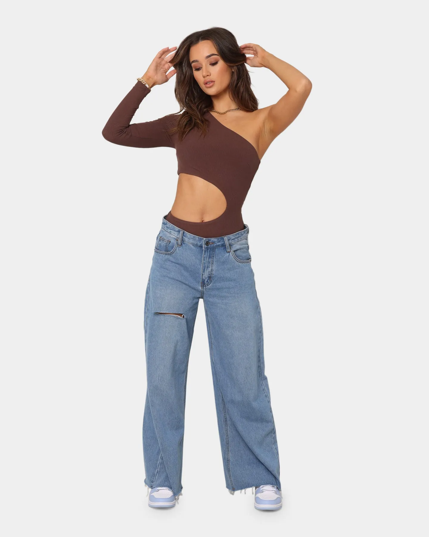 XXIII Women's Fari One Shoulder Bodysuit Brown