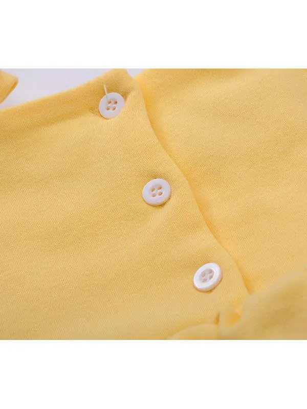 Yellow Frilled Onesie Bodysuit Spring Baby Girls