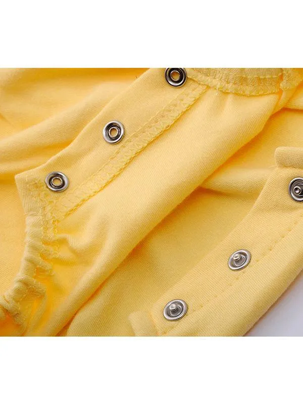 Yellow Frilled Onesie Bodysuit Spring Baby Girls