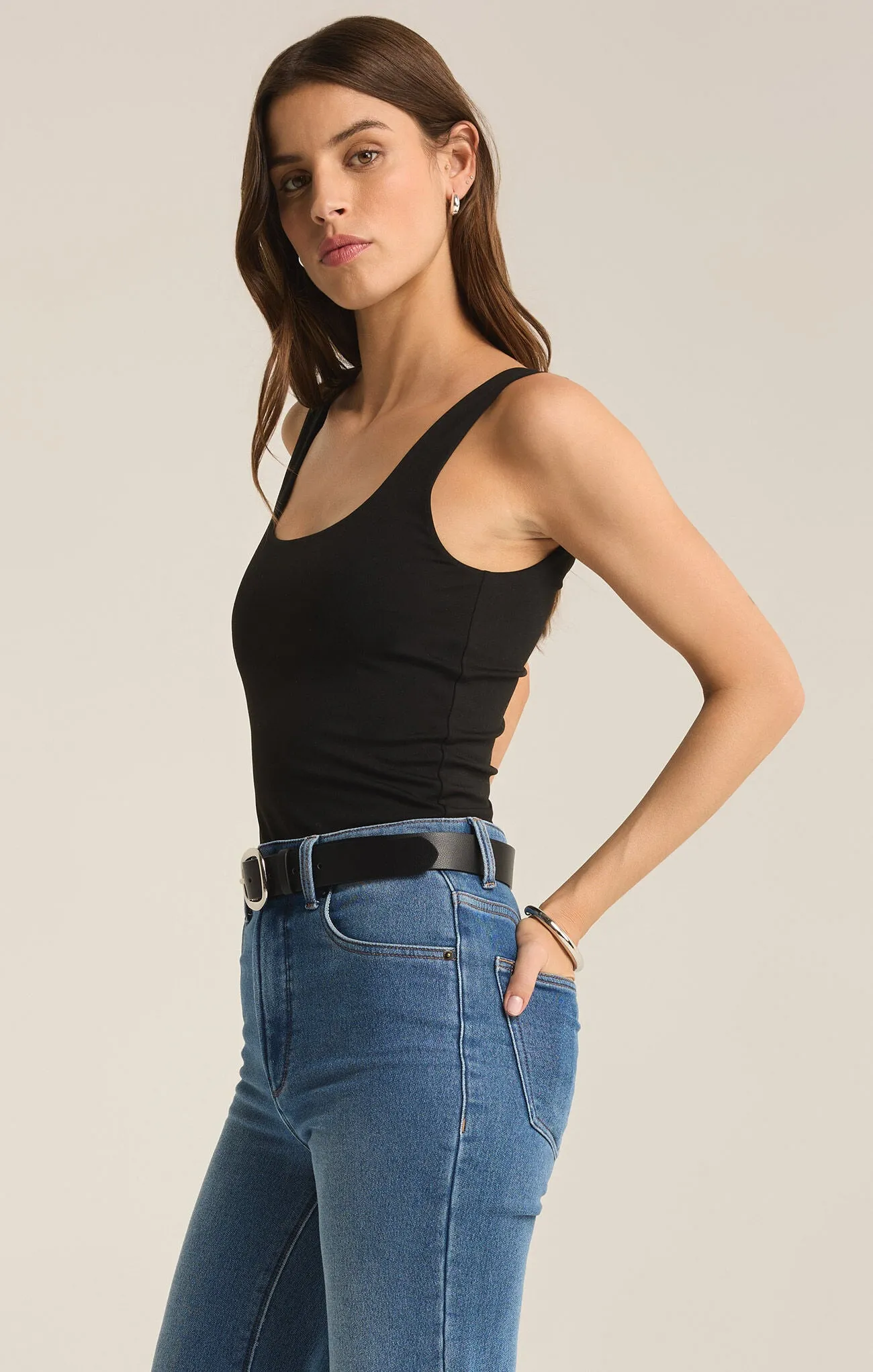 Z Supply Vienna Bodysuit Black