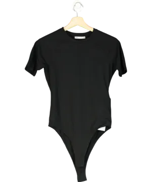 ZARA Black Soft Interlock Short Sleeve Bodysuit UK S